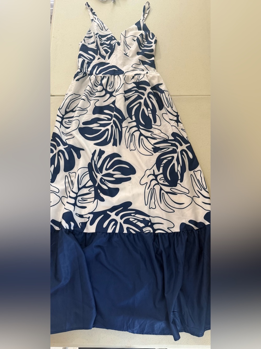 Only Navy and White Tropical Maxi Dress